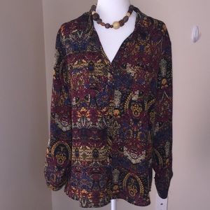 NY Collection Top, Multi Color, Size XL